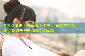 精准扶贫与上海住房保障